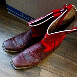 TONY LAMA MENS 12D BOOTS SQUARE TOE. REALLY GOOD CONDITION